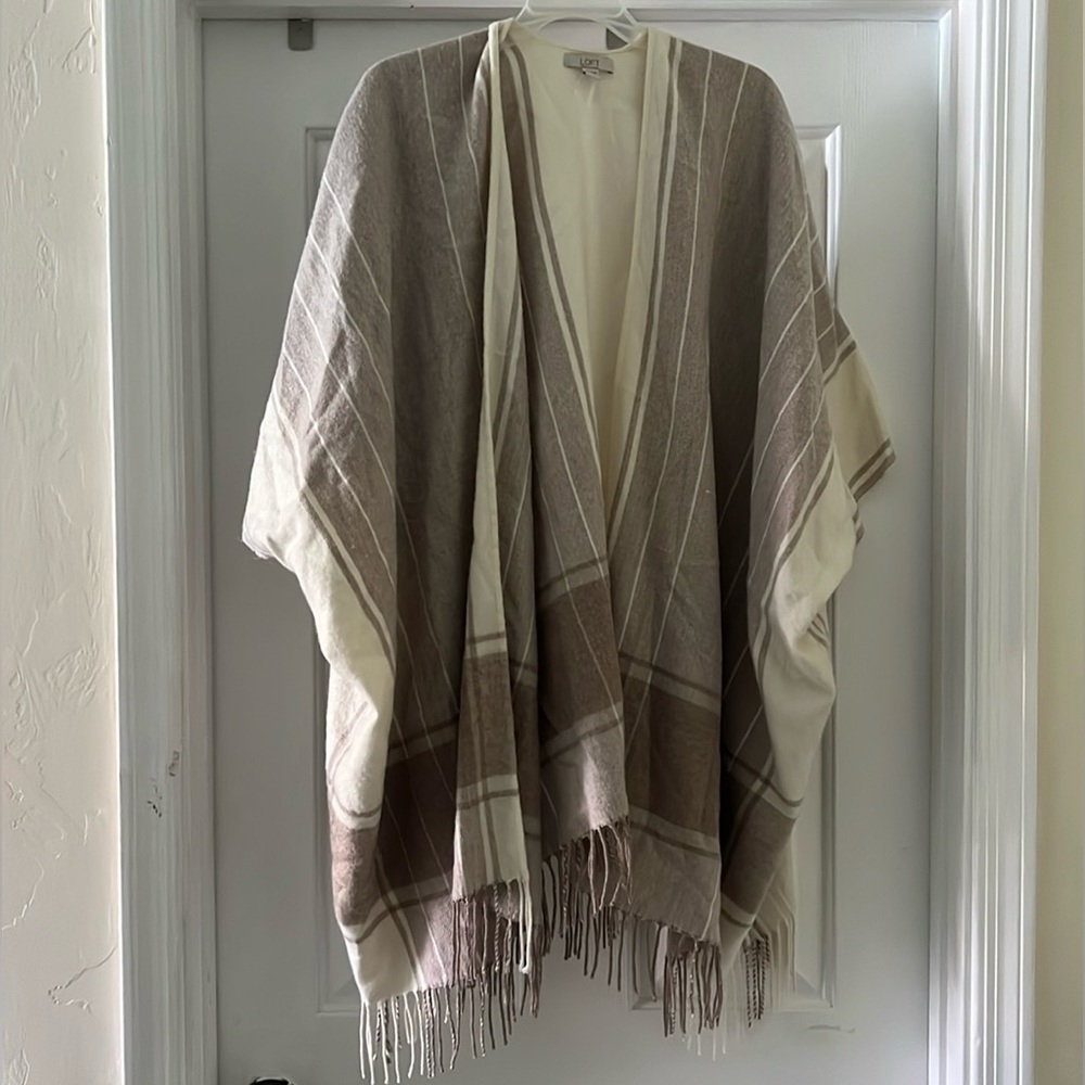 LOFT Poncho Striped Poncho | ONE SIZE